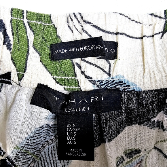 Tahari Tropical Floral Linen Pants NWT - Picture 5 of 6
